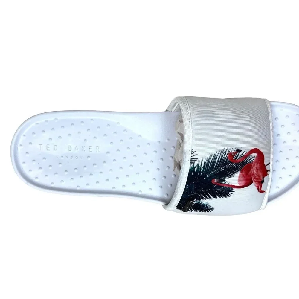 Ted Baker Slide Sandals Sauldi 2 Flamingo Graphic Print Arch Support Men Sz US13